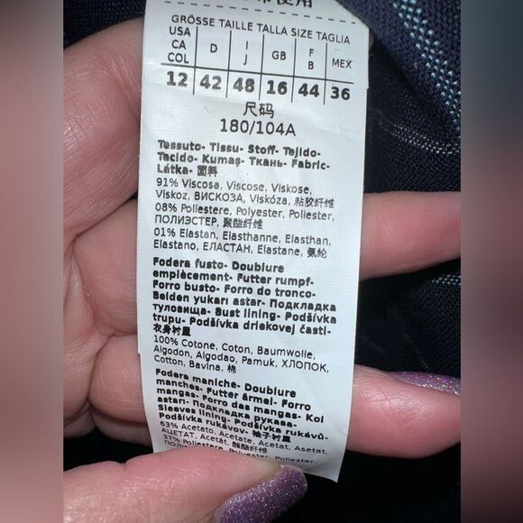 MARELLA by Max Mara Rivalsa Fringe Trimmed Basket Weave Blazer Size 12 - Picture 10 of 11